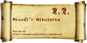 Miszár Nikoletta névjegykártya